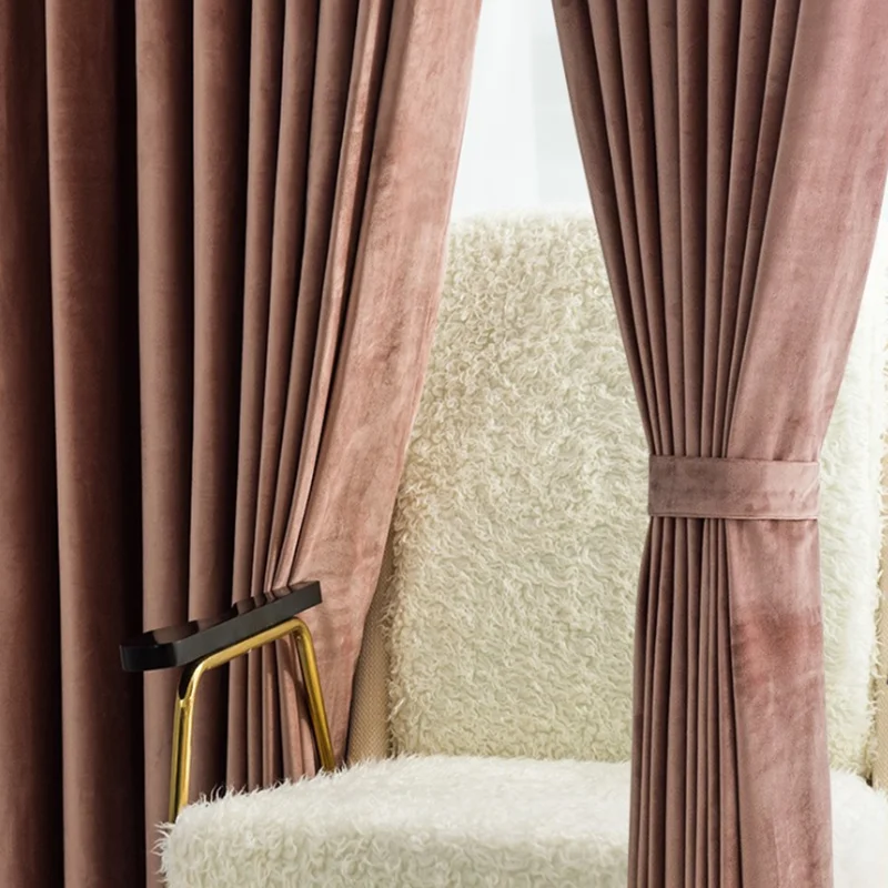 Home decorative 100% polyester soft blackout fabric luxury velvet