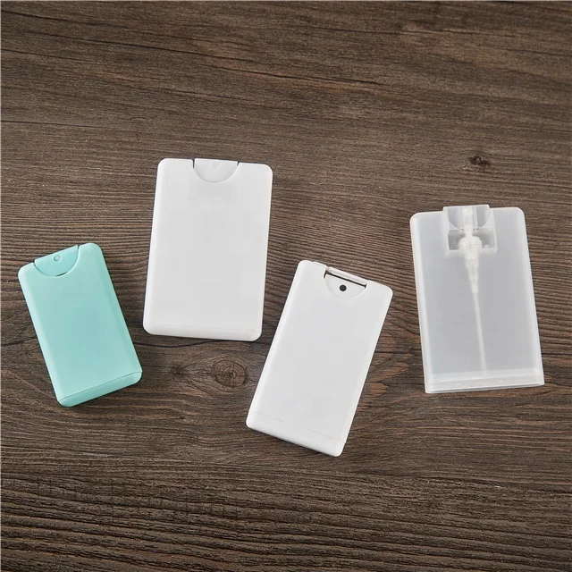 PP plastic 45ml flat square credit card fine mist pocket size spray bottle for sanitizer
