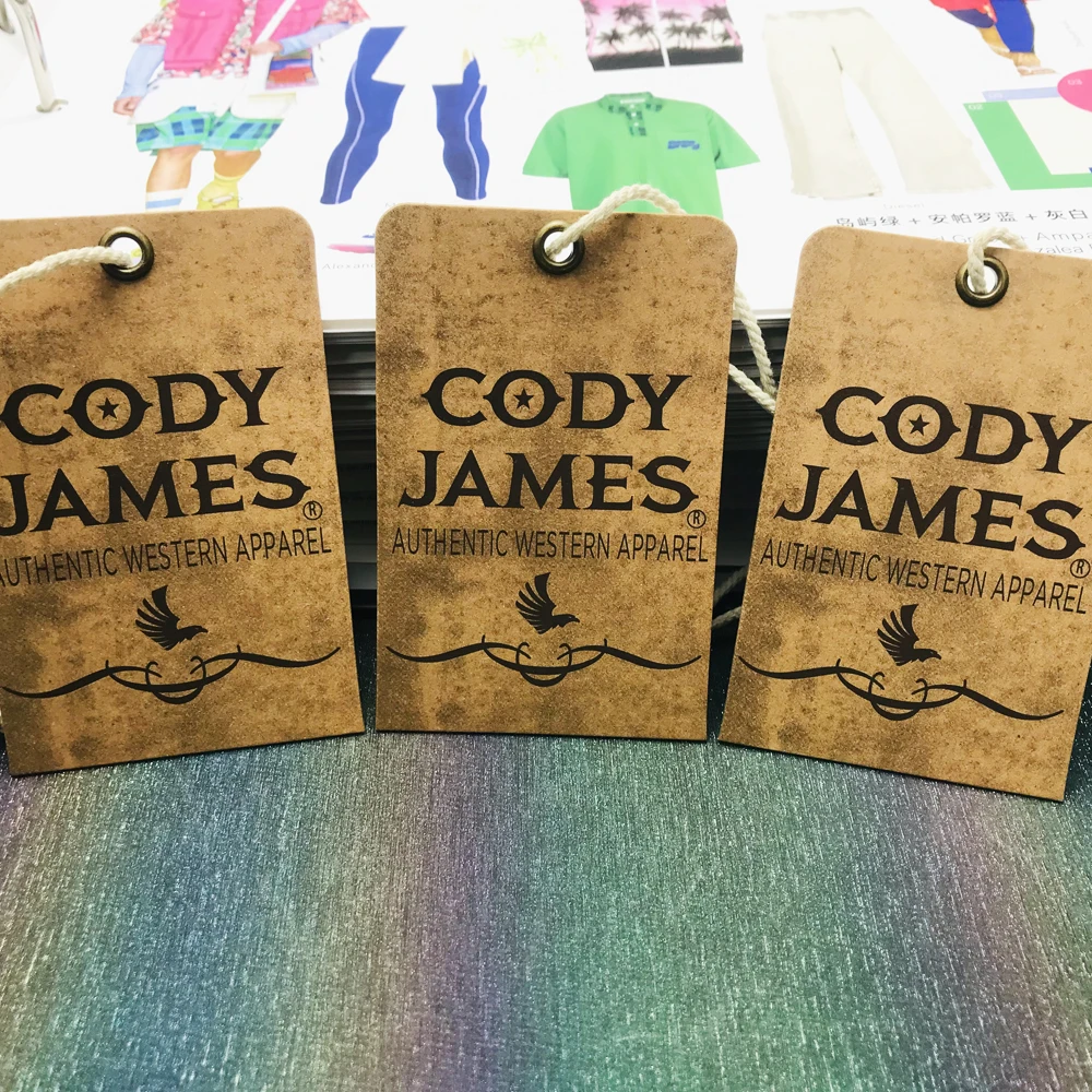 Custom Eco Friendly Logo Canvas Ladies Jeans Hang Tag Labels