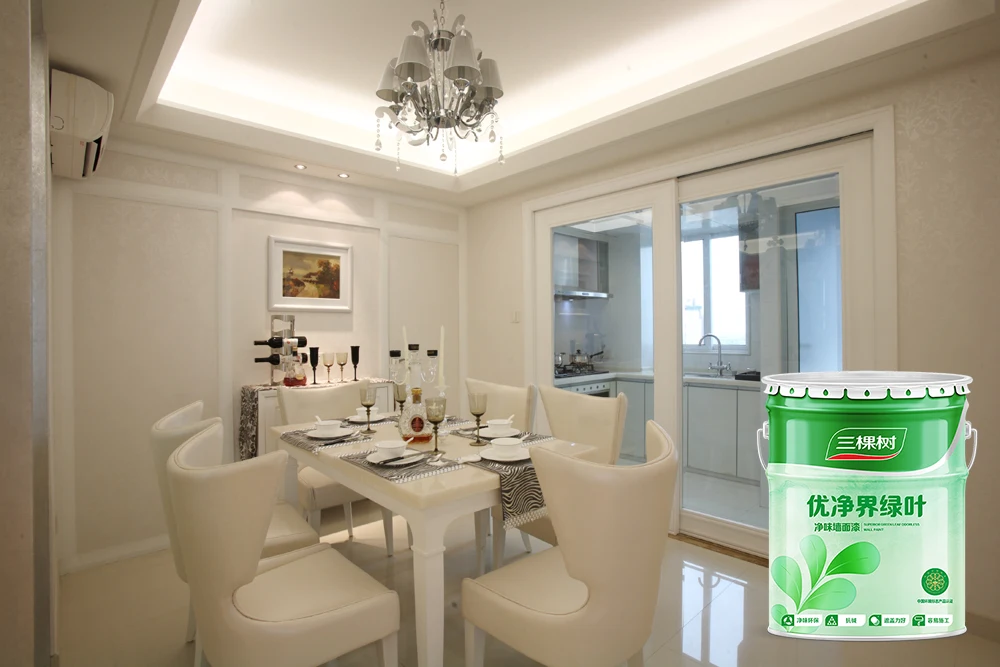 3trees Interior Emulsion Paint Superior Home Green Leave Odorless Wall Paint