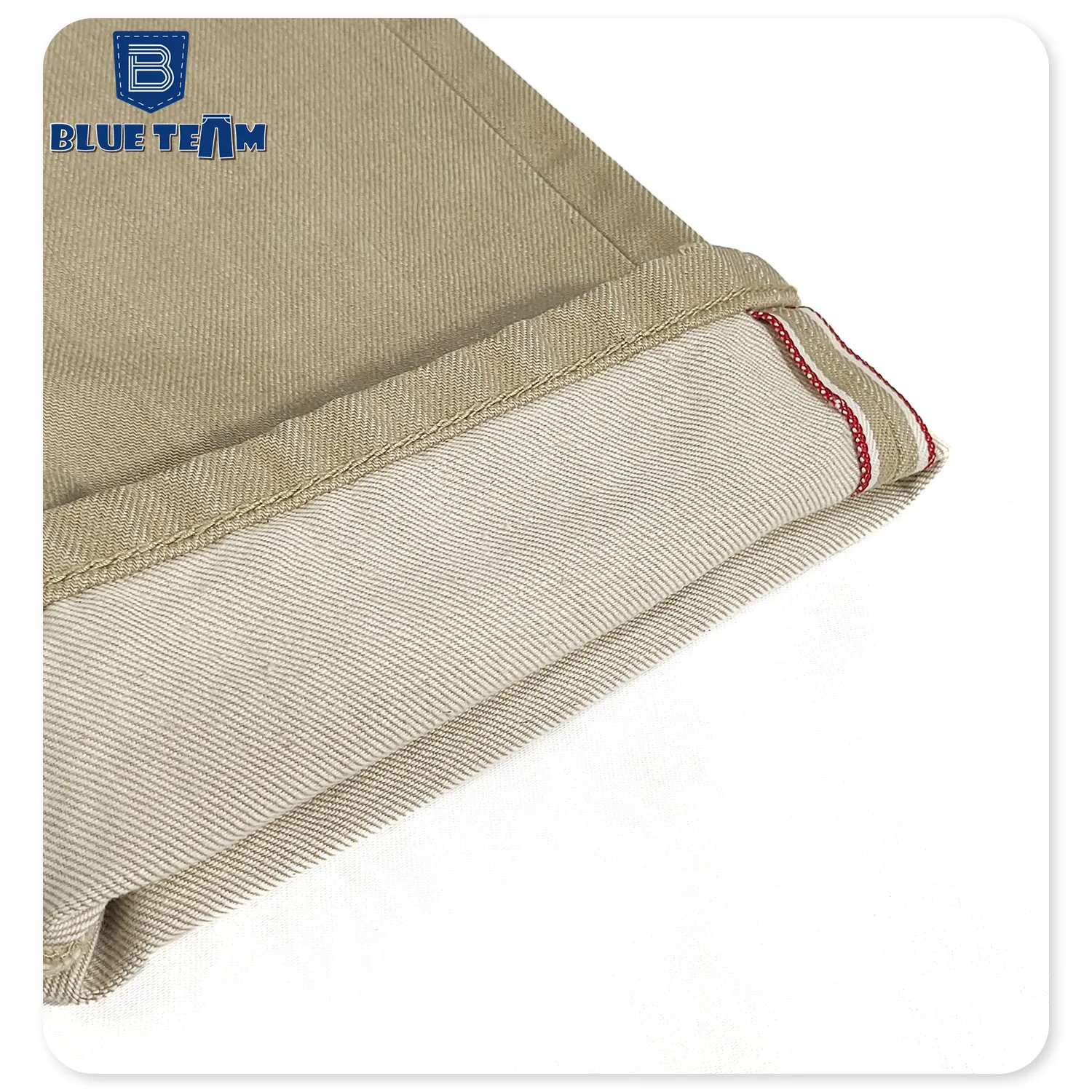 Blue Team | OEM factory logo custom jeans khaki straight leg denim pants customizable jeans red selvedge denim