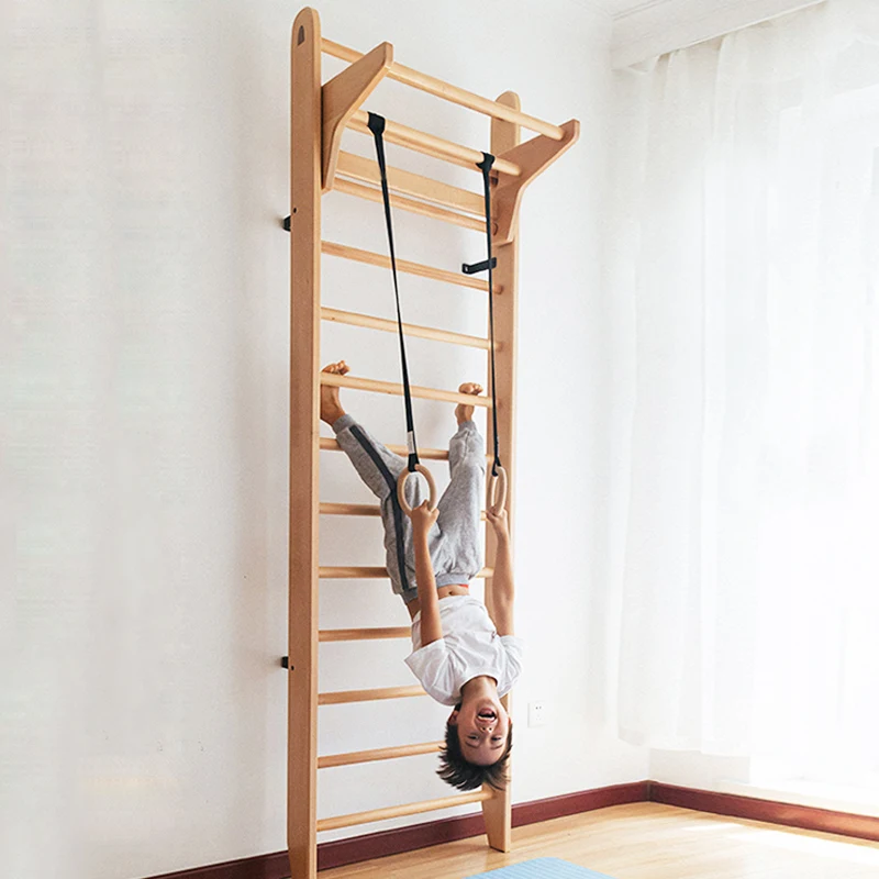 Winning Natural  Wall Bar Wooden Swedish Body Stretching Gymnastic Wall Bar For Children Exercising