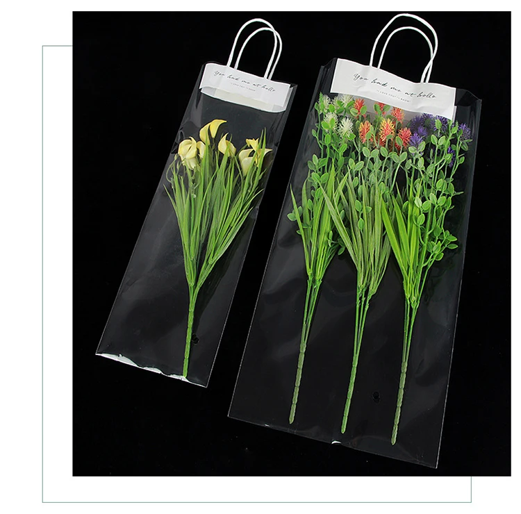 Wholesale flower packaging material new floral bag single rose flower packaging OPP bouquet transparent plastic bag