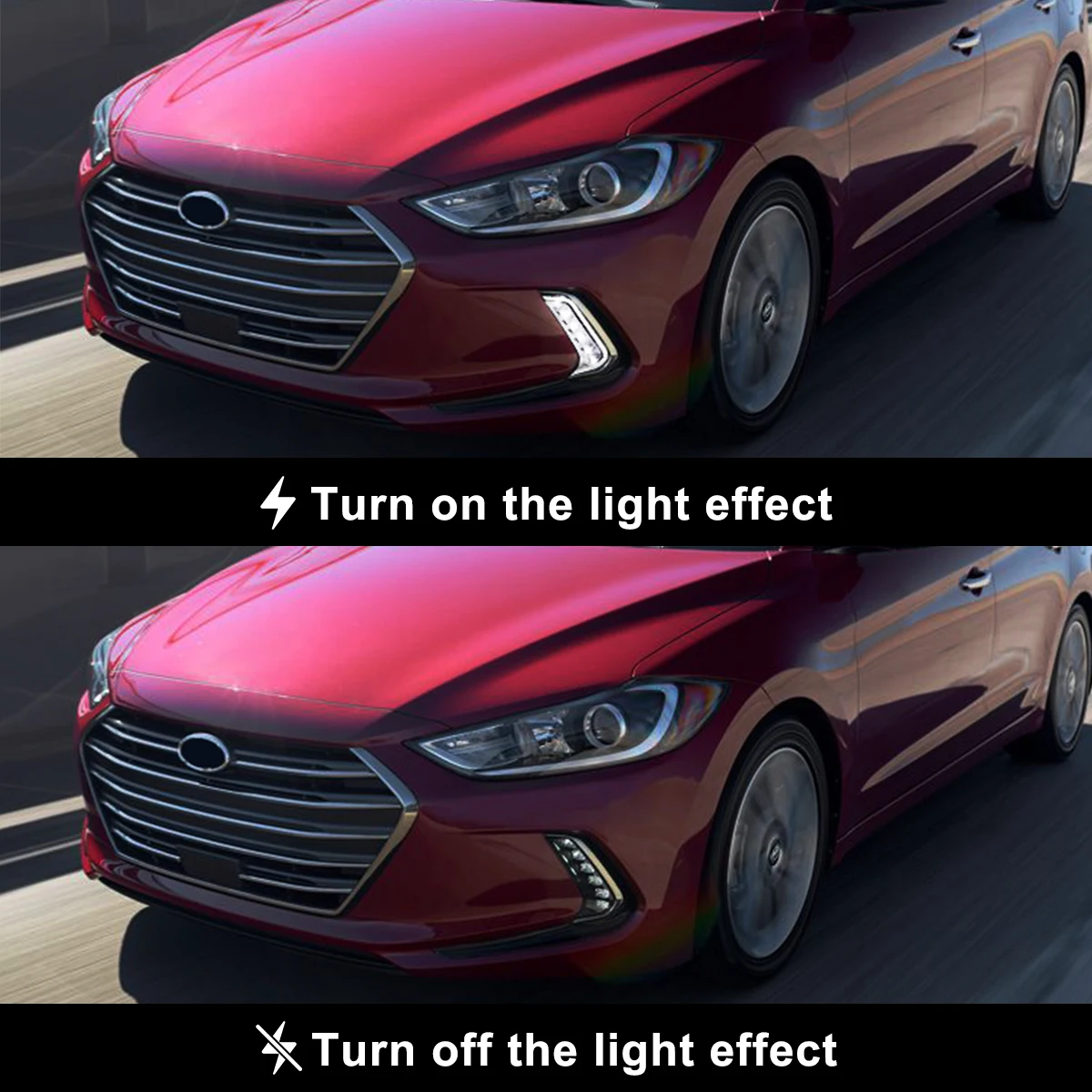 For Hyundai Elantra 2016 2017 2018 Fog Lights LED DRL Fog Lamp Front Bumper Headlights Daytime Running Turn Signal Waterproof