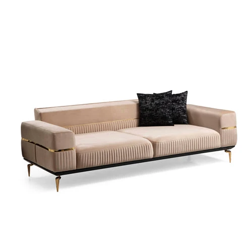 Fabric Velvet Set for Metal Chenille Living Room Luxury Upholstery Furniture Sofas Gold Legs Cover Sofa