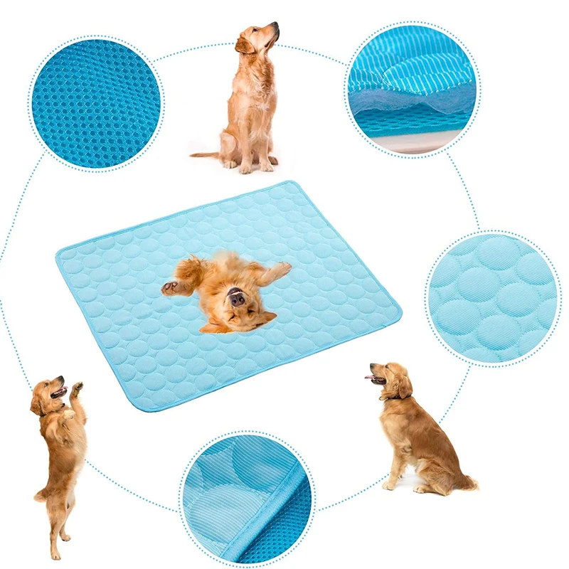 Summer Dog Bed Accessories Cooling Durable Ice Fabric Ice Sleeping Pad Pet Cooling Mat For Dogs