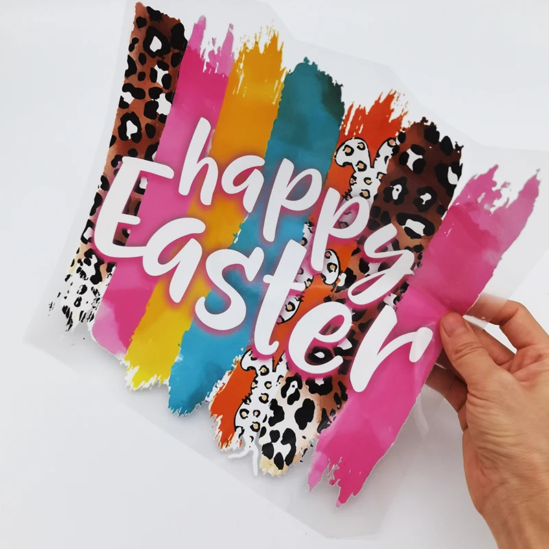 wholesale egg rabbit bunny design custom screen print transfers dtf transfer easter printing for T-shirts