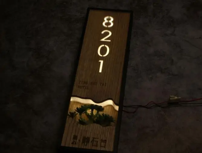 bronze sign plate door number Modern Design Style Luminous Logo Sign Plate Door Plate