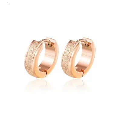 
Fashion simple electroplating round geometric gold-plated stainless steel earrings women 