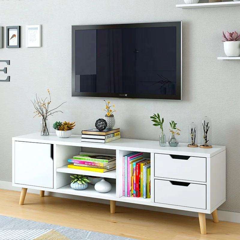 chipboard furniture cabinet Modern Media Unit wooden white modern living room cabinet tv entertainment center furniture