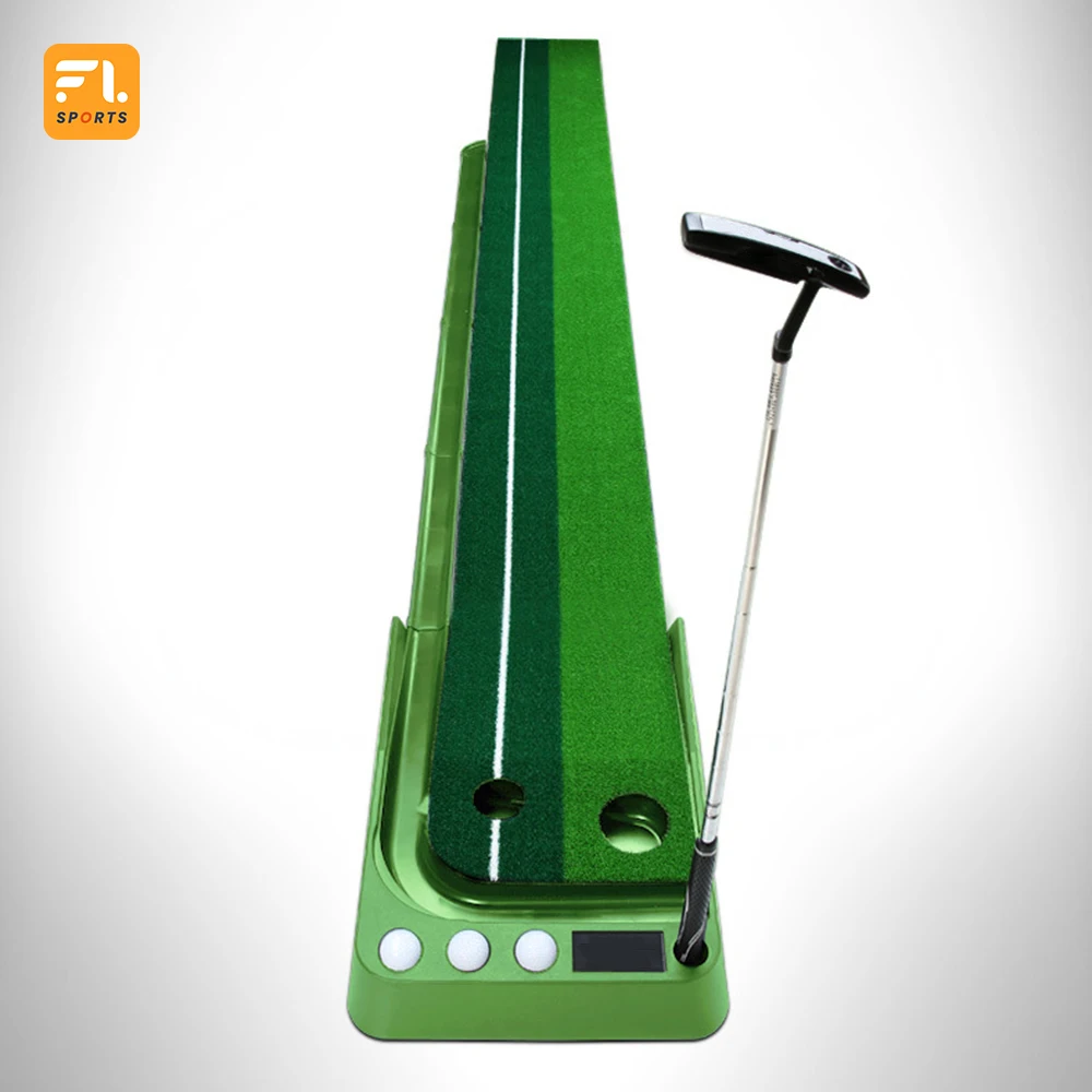 Indoor Golf Putting Mat with Auto Ball Return Golf Practice Mat Easy to store Golf Track Mat
