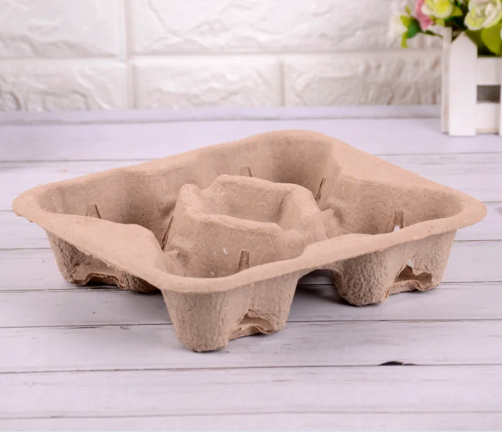 Craft Drink Paper Cup Holder 4 Cups For Takeaway Use