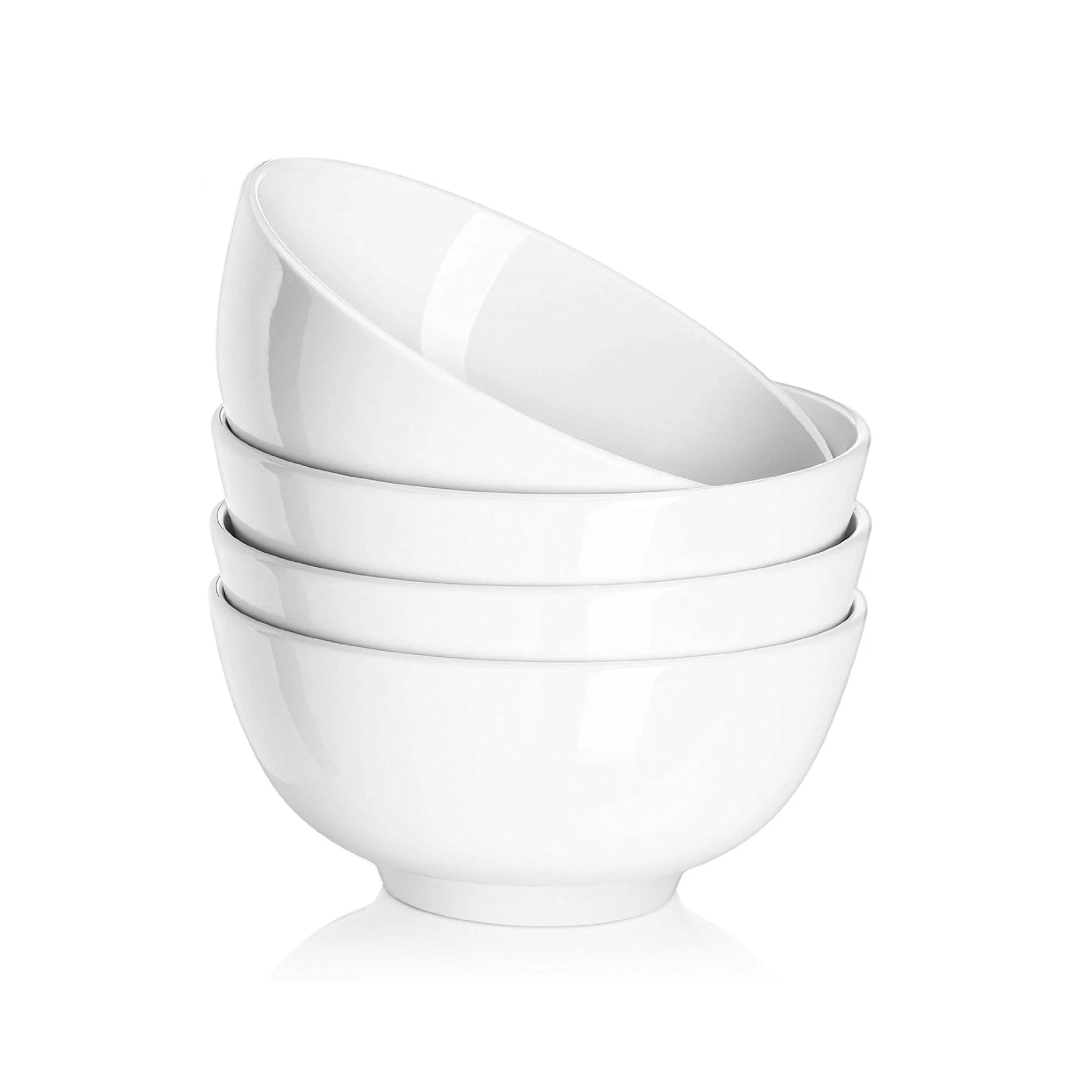 White Ceramic Soup Bowl Cereal Round Ceramic Porcelain Bowls Household Dinner Serving Salad Dough Fruit Soups Rice Bowl Sets