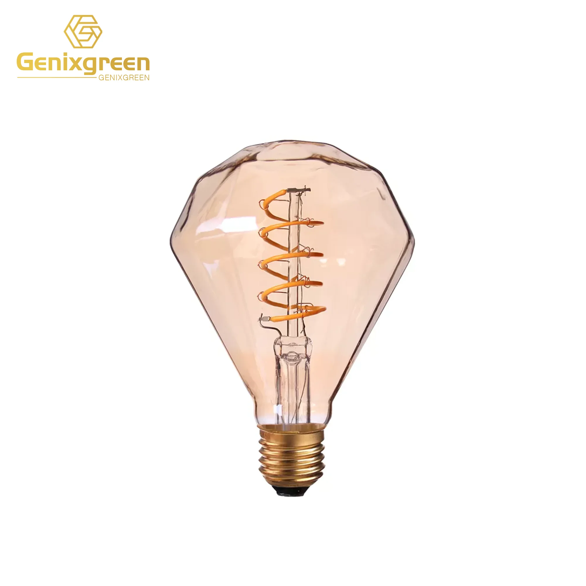 Unique Vintage Crystal Diamond Shaped Dazzler Led Bulb Cut Glass Geometric Ornate Edison Light bulb Lamp For Ceiling Fixture