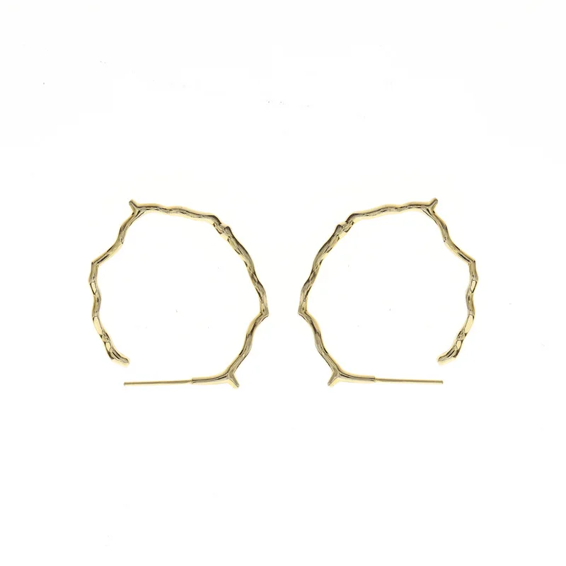 Vianrla 925 Sterling Silver 18k Gold Plated Hoop Earring with Special Shape