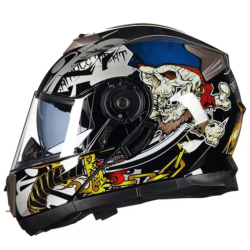 SUBO Cool design skull viking graffito style ABS material cycling light motocross motorcycle helmet