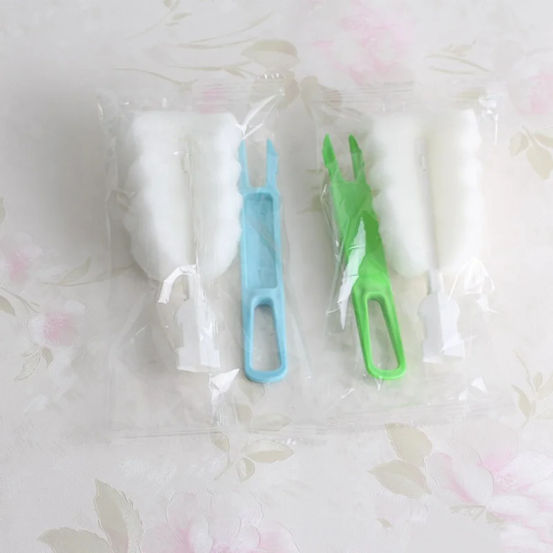 Baby bottle sponge cleaning brush baby bottle coffee tea glass cup brush handle straw brush set household kitchen cooking clean