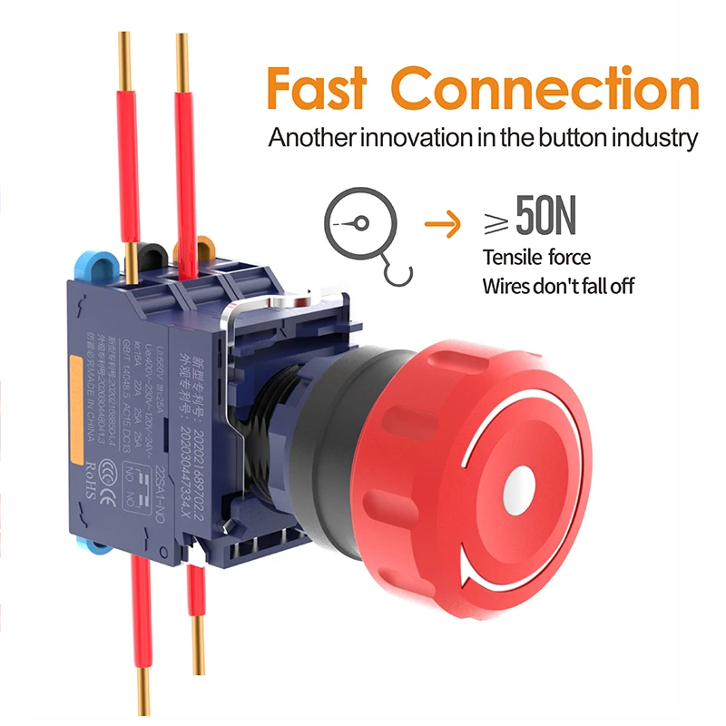 LANBOO safety high current plastic emergency stop switch
