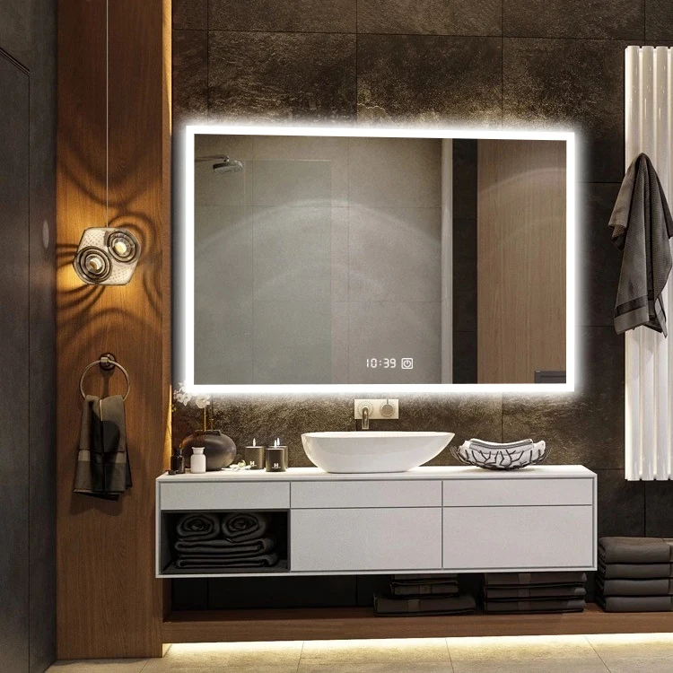 
Hotel Bathroom Anti fog Touch Switch Waterproof backlit smart LED mirror with light 