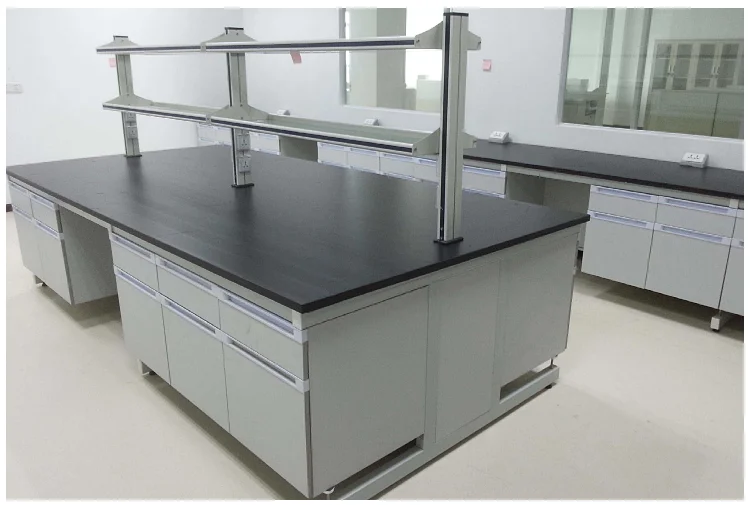 Lab Steel workbench island  design chemistry with sink  Lab table size bench