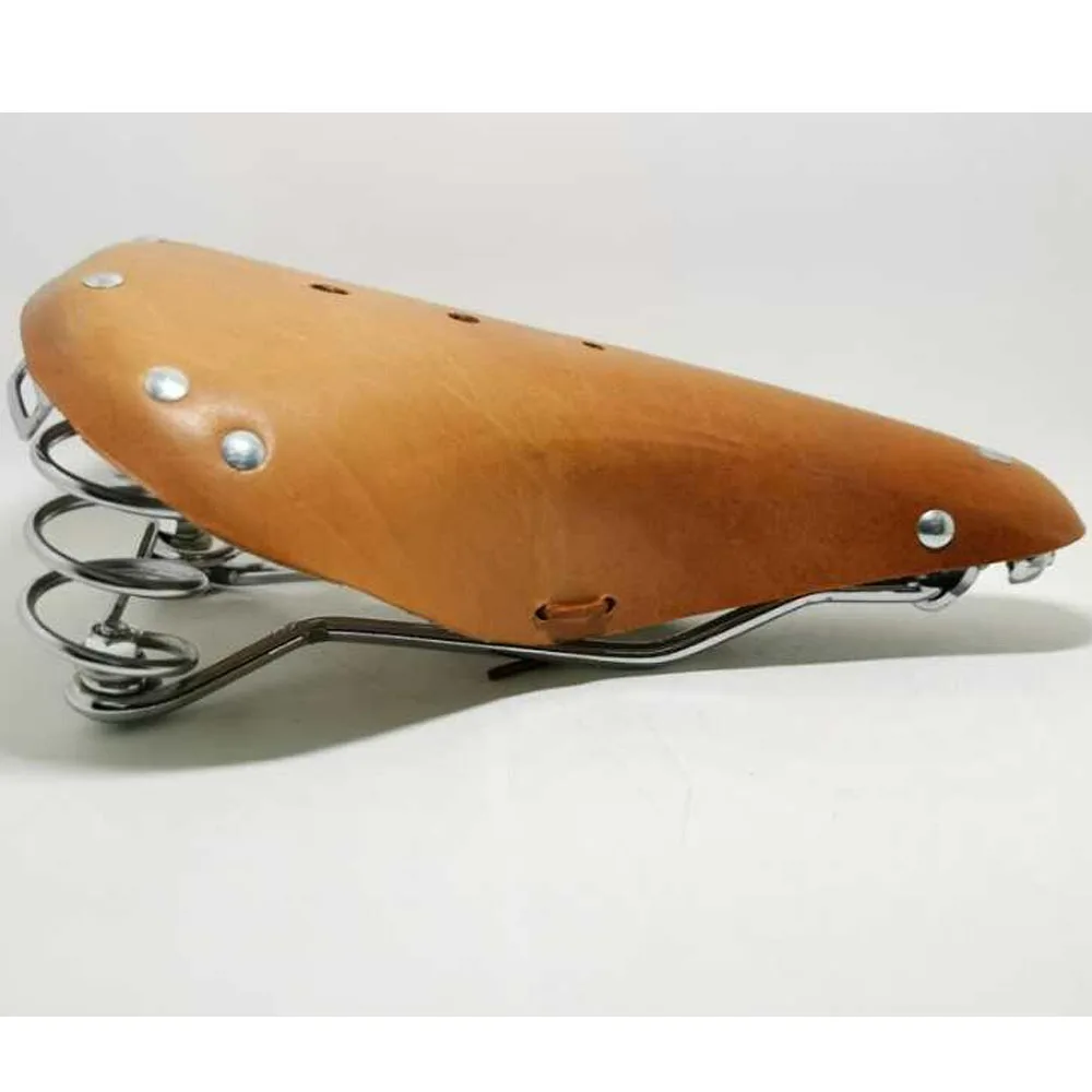 Genuine cow leather saddle for bicycle/tricycle (FP-SADDLE231)