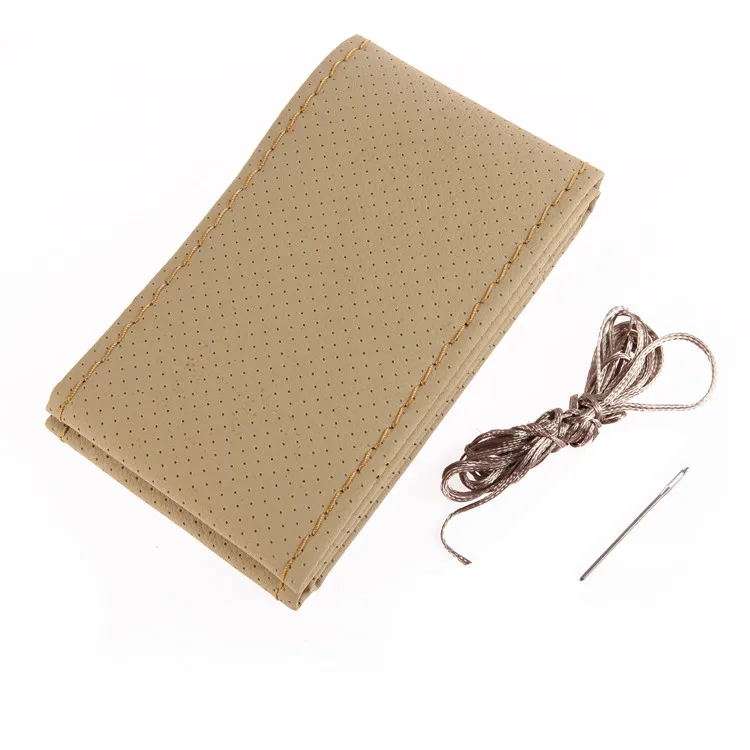 Factory Price Manufacturer Supplier Car accessories Steering Wheel Cover Hand Sewing Leather Steering Wheel Cover
