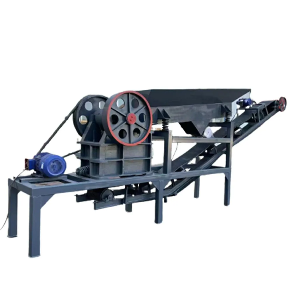 PE250x400 Portable Mobile Jaw Crusher Machine With Vibrating Feeder and Conveyor