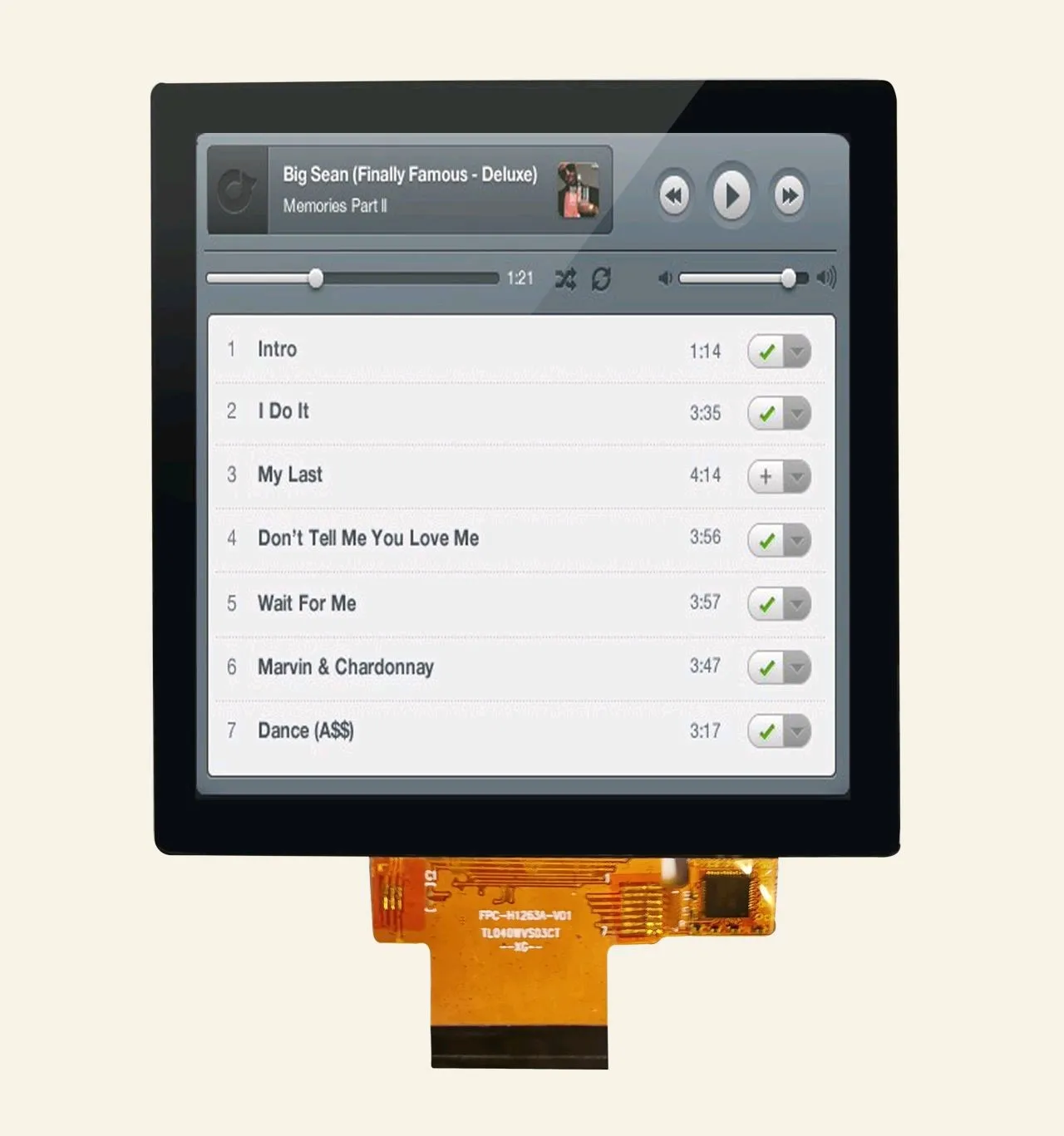 3SPI+RGB 480RGBX480 Touch Screen Display Module 4 inch TFT LCD