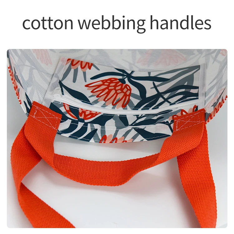 Custom Recycled Beach Style Women Tote Bag Eco Friendly RPET Water Bottles Reusable Doubdle Handle Shopper Bag With Inner Pocket