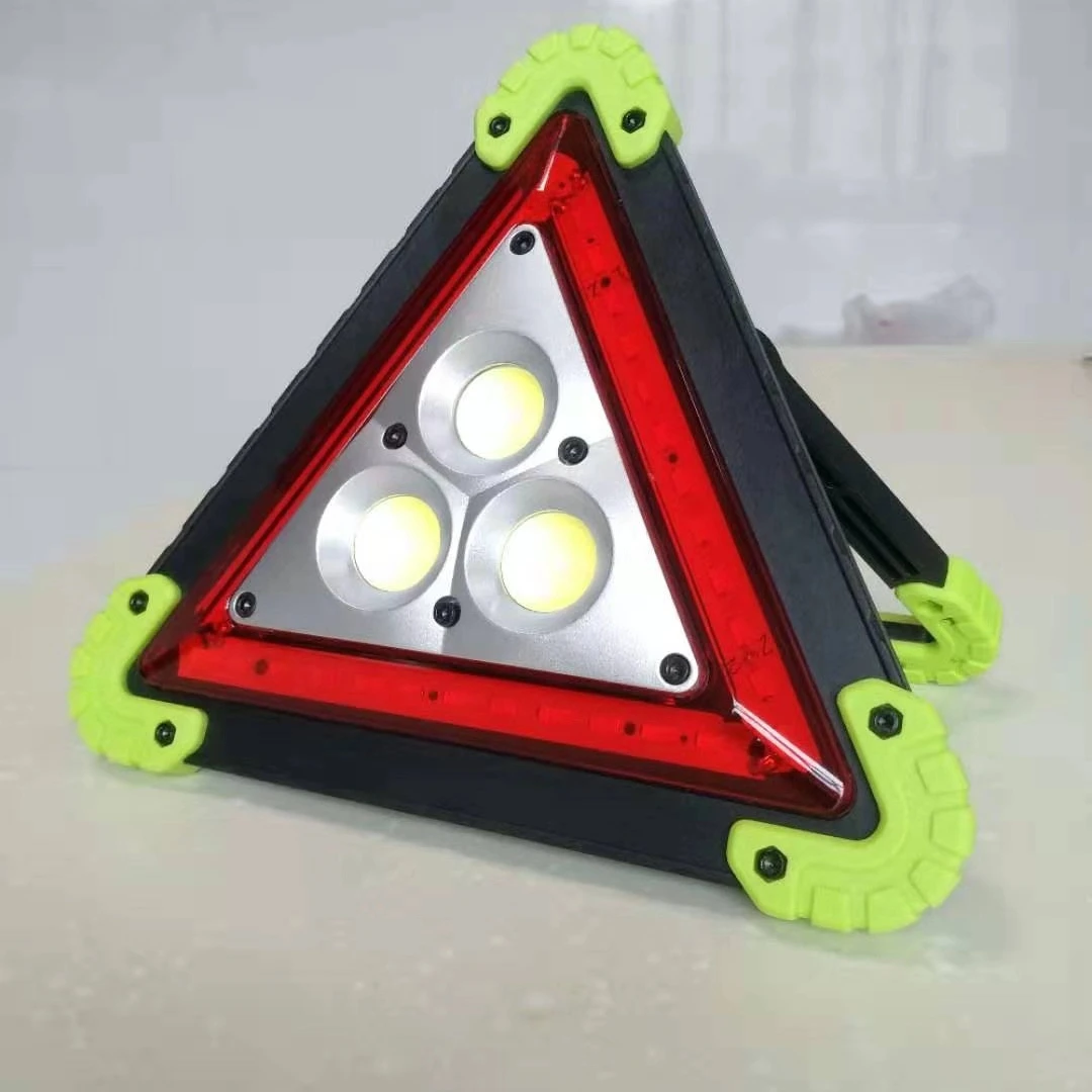 LED Red Triangle Emergency Warning COB Vehicle Worklamp Camping Light