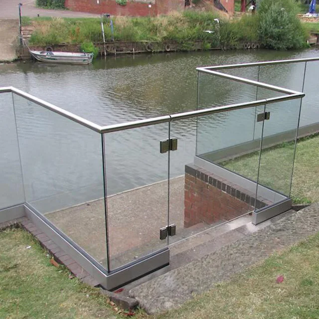 stainless steel balcony frame with aluminum u channel glass balustrade