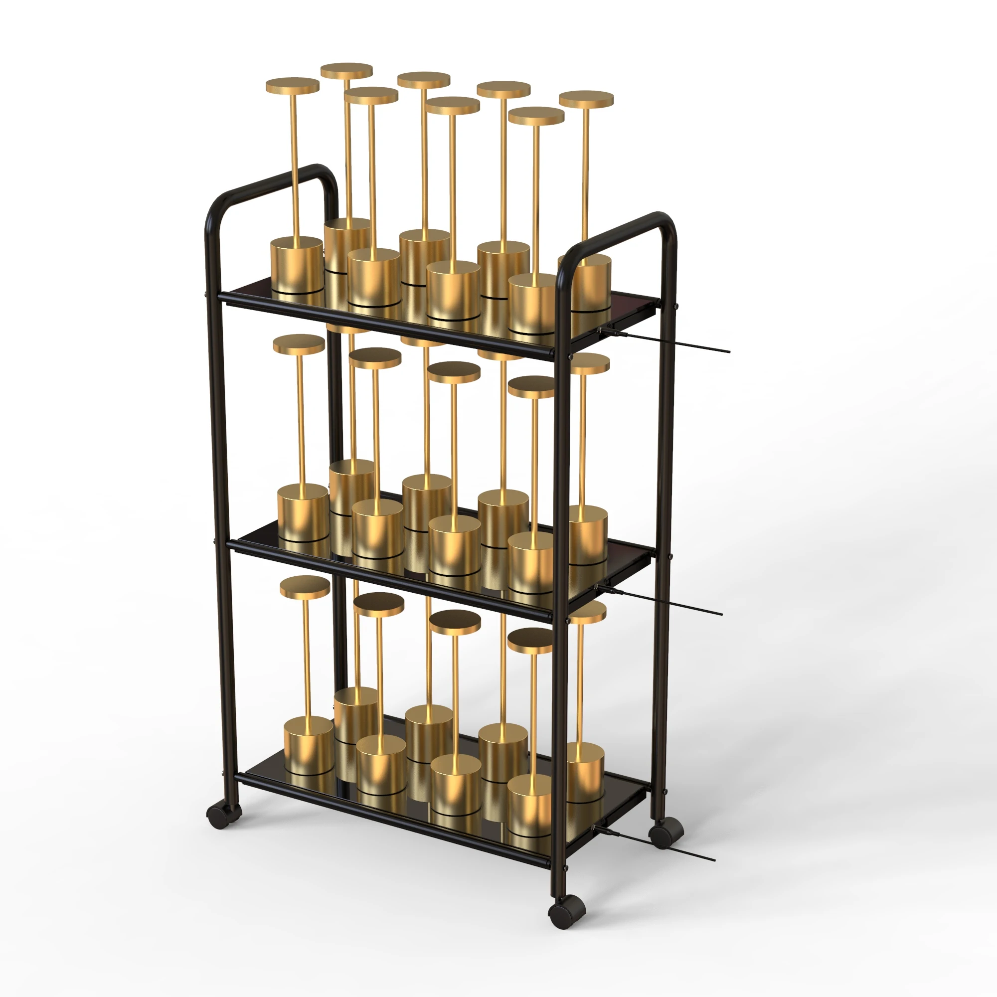 Multi hole wireless charging trolley LED wireless desk lamp socket cable free restaurant, hotel, coffee shop, bar