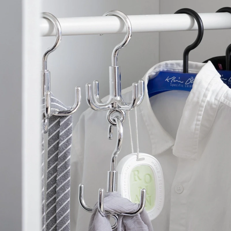 Swivel hook multifunctional home wardrobe storage hat bag bag belt creative hook stand