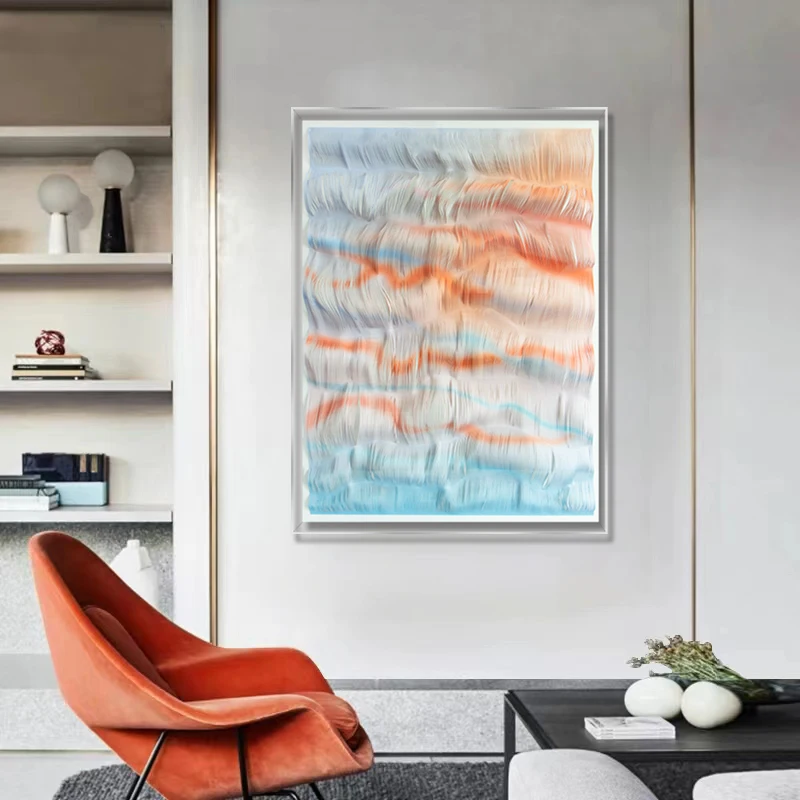 JZ Morden Living Room Handmade Large Abstract Paper Decoration Deep Acrylic Mixed Media Artwork Wall Decor 3D  Plexiglass Art