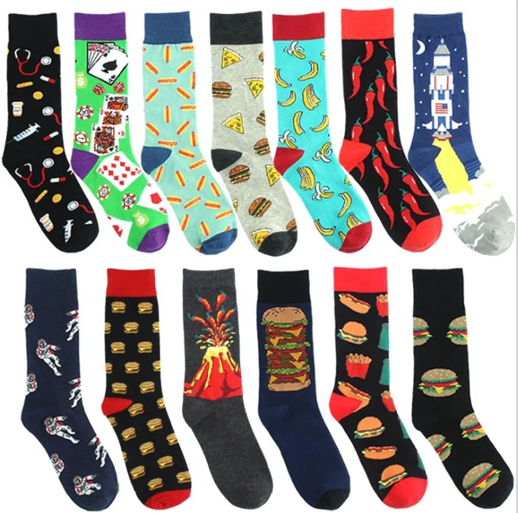 2024 HJ Spring Autumn Winter New Fashion Art And Famous Oil Painting Series Male Socks Personality Funny Happy Socks Men Supplie