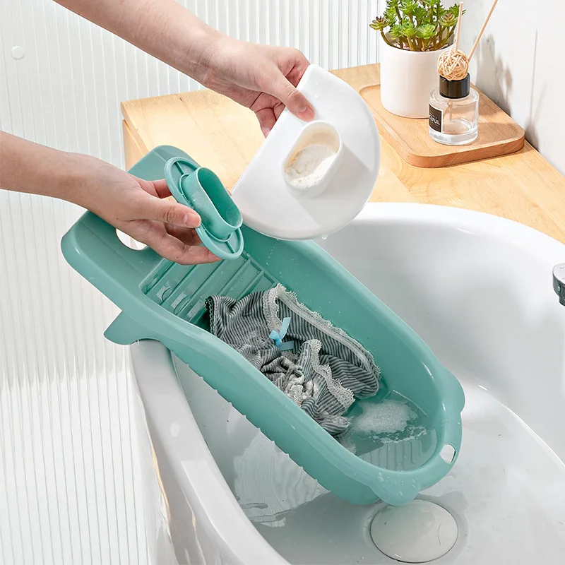 Portable Laundry Washing Board with Handle Washing Scrub Board Non-skid Clothes Scrub Boards Clothes Cleaning Tools for Home