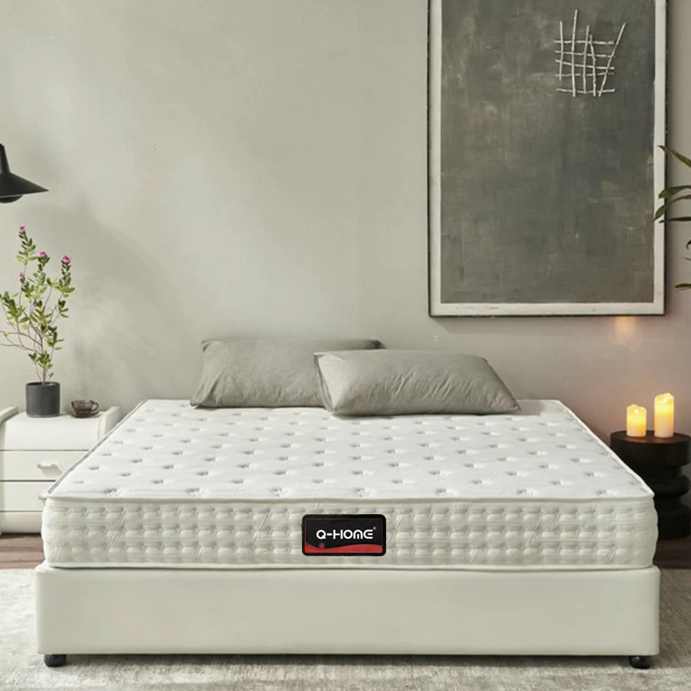 Comfortable Gel Infused Memory Foam 5 Zone Pocket Spring Mattress Latex Natural OEM/ODM 12 Inch Home Furniture Fabric White