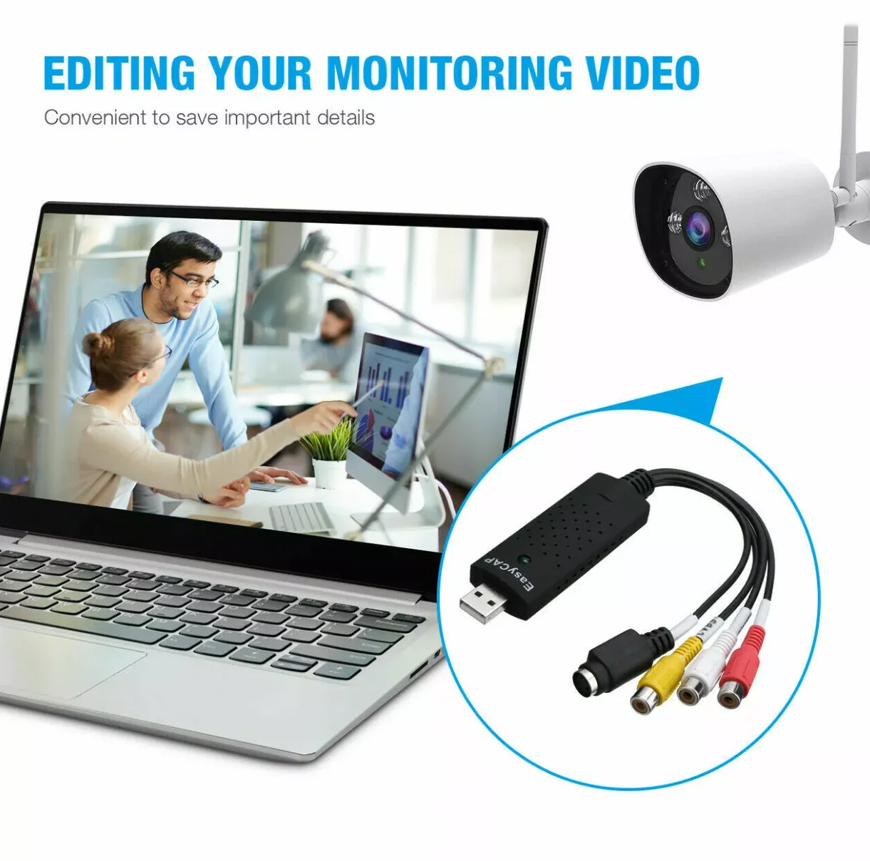 Convert VHS VCR Hi8 Mini DV to Digital/DVD VHS to Digital RCA to USB Converter Video Capture Card
