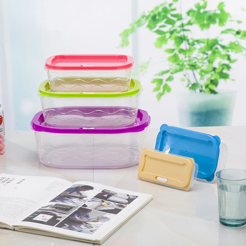 3 size food storage plastic containers for home