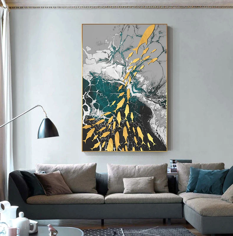 Decor Paintings Art On Canvas Abstract Wall Living Room Posters Landscape Oil Contemporary Mountain Prints Nordic Painting
