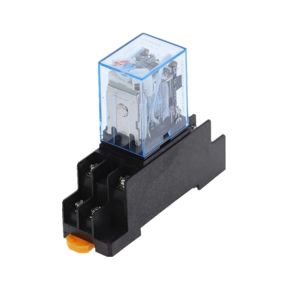 MY2N-J катушки DPDT электромагнитное реле мощности DC 12V 24V / AC 110V 220V 8 Pin микро мини-реле с гнездом базы триггерный релейный