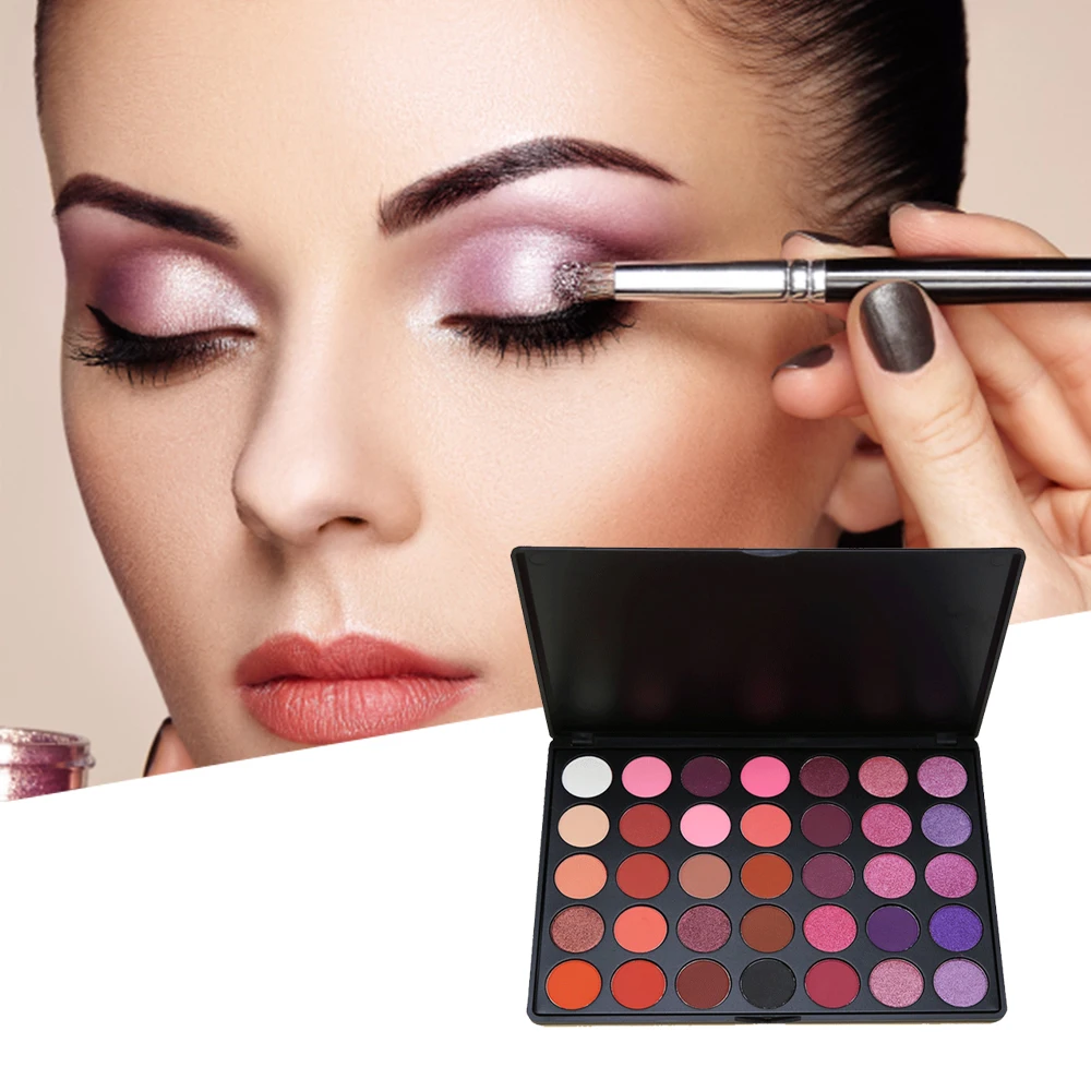 Пользовательские Высокое качество Черный 35 цветов на заказ Maquillage палитра теней для век Высокая пигментированная макияж тени