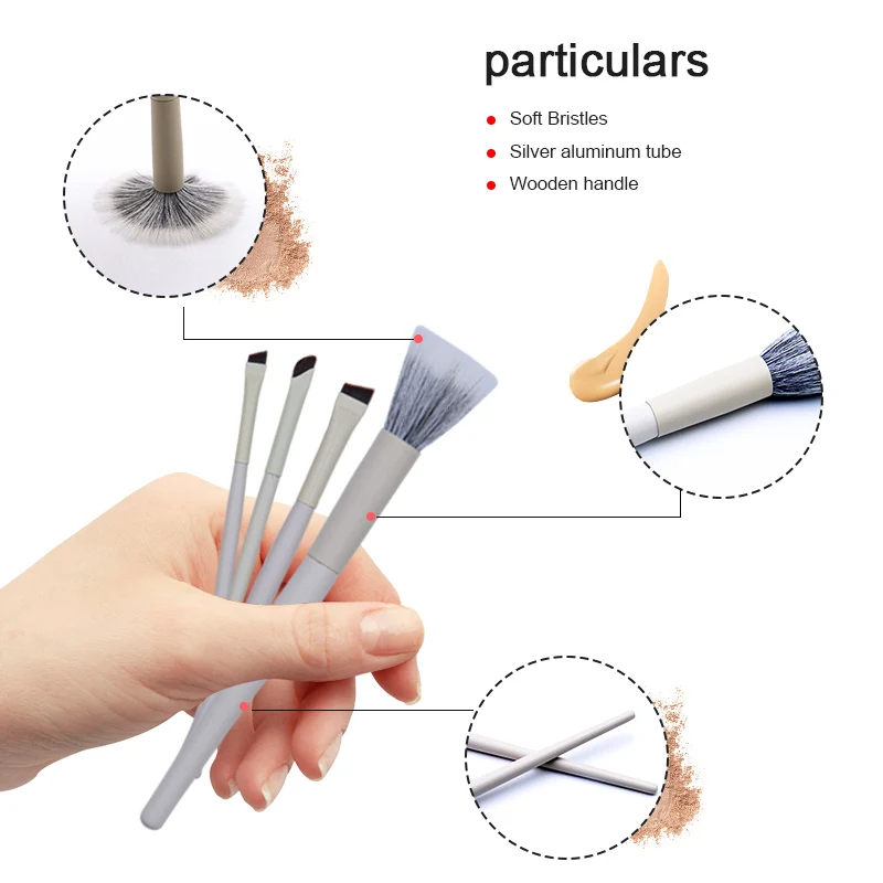 High Quality 5Pcs Makeup Brushes Wholesale Cosmetic Brush Professional Custom Logo Private Label Makeup Brush Set
