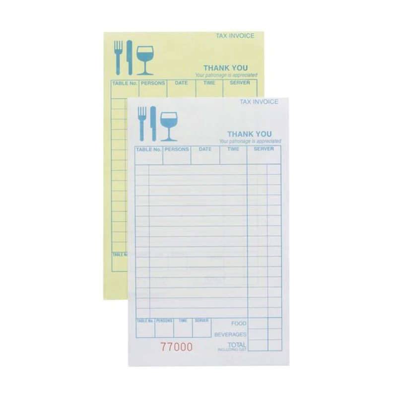 China Factory OEM ODM Customizable Carbonless Printing Sample Checking Pads NCR Sales Restaurant Waiter Order Book