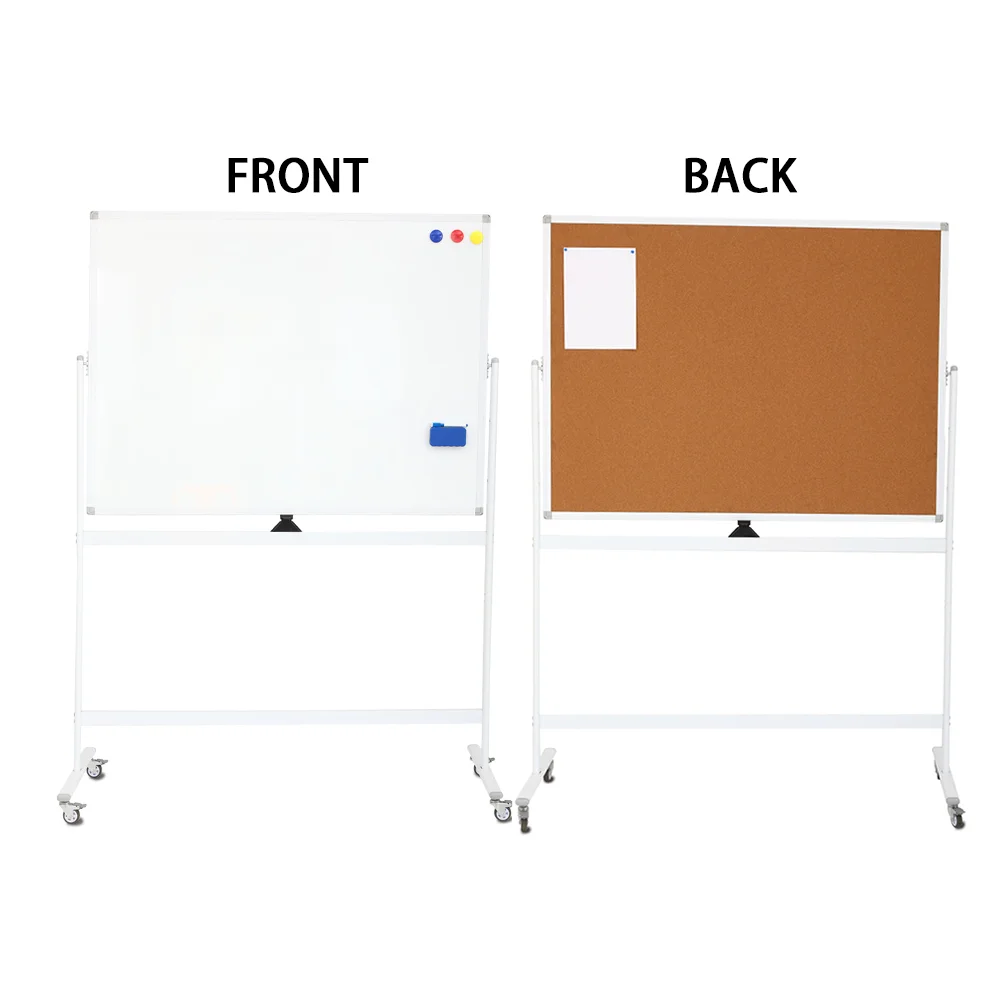 Double Sided 2 in 1Pin Cork And Oil Marker Whiteboard Custom Size 120X180 60X90 90X120Cm  Pin Writing Board With Mobile Stand