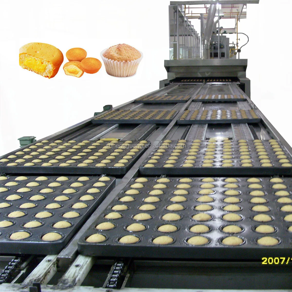 Gas tunnel oven cup cakes baking production machinery/cake machine