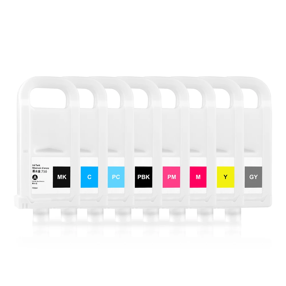 Ocbestjet 700ML Empty Refillable Ink Cartridge for Canon iPF 8000s/9000s/8010s/9010s Printers PFI-703 with ARC Chip BK Color