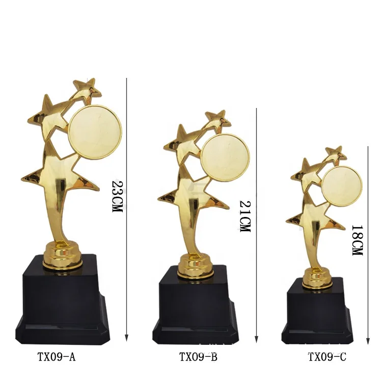 Yiwu Collection Professional Star Shape Trophy Souvenir Customized Medals Award Trophy Award Wholesale Students Trophies