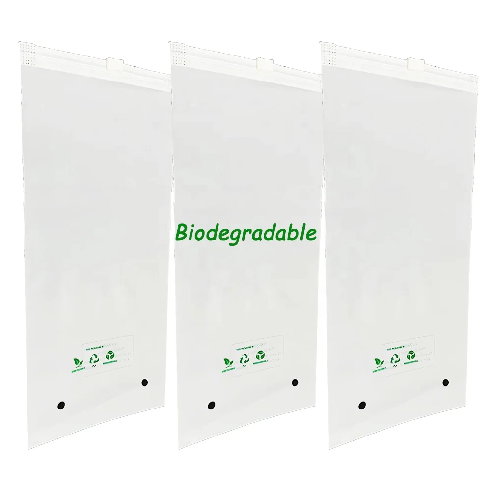 Best Custom Clothes Packaging Zip Lock Bag Biodegradable Matt Frosted Pvc Pe Plastic Clothing PLA Ziplock Zipper Bag With Logo