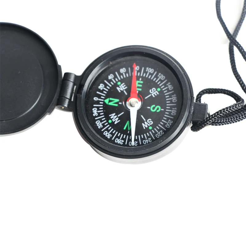 Professional Outdoor Waterproof Clamshell Compass Compass Multifunctional Portable Compass Lanyard Key Port